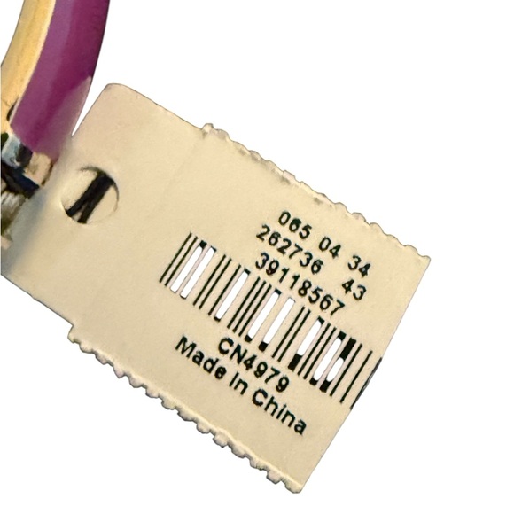 Talbot Gold and Pink Enamel Bangle Bracelet - Picture 6 of 14